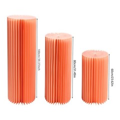 3PCS Pink Thickened Paper& PVC Foldable Paper Columns Display Pedestals Stands