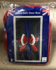 UNION JACK DOOR BOW Red White & Blue Mesh Ribbons & Organza Satin Bow BNIP £15