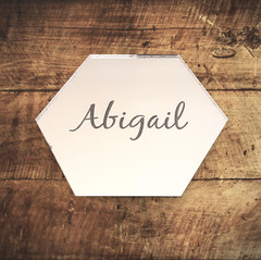 Personalised engraved Hexagon Coasters Your Words / Place Settings, Many Colours