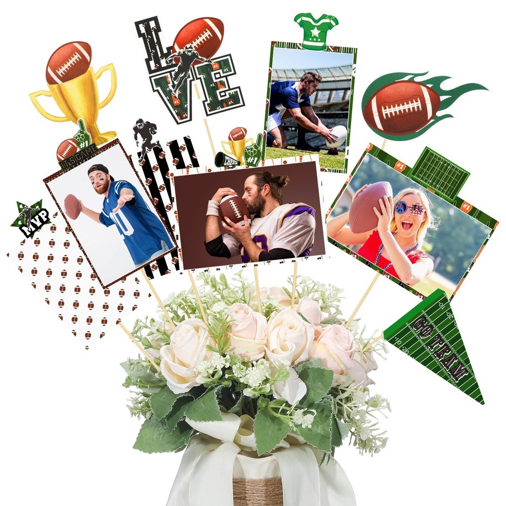 Weekgrat 30 PC Football Party Decorations Table Centerpiece 4×6 Photo Holders