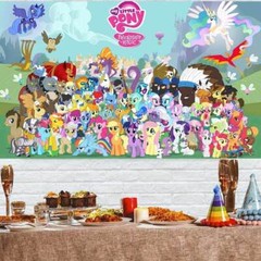 My Little Pony Party Decorations Backdrop Banner Photography Poster Vinyl 5x3ft