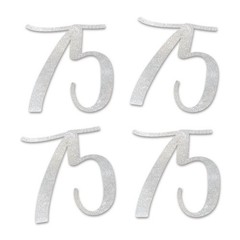 Silver Glitter 75 CutOut Number 75th Birthday Party Anniversary Decoration