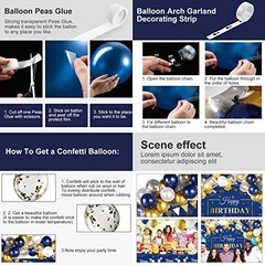 Birthday Party Decorations 56 Pcs Happy Birthday Navy Blue and Gold