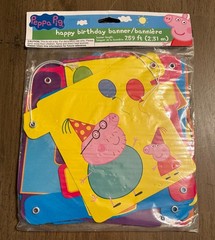Peppa Pig Happy Birthday Banner 7.59 ft. 2003 NOS NEW
