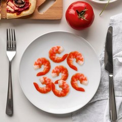 15 PCS Artificial Shrimp Figurines Lifelike Plastic Fake Food Model Photo Prop