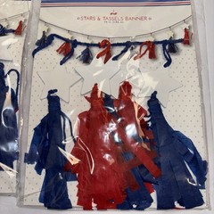 Centennial July 4th Patriotic Decorations 2 Pack Target Paper Star & Tassels NEW