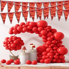 40M/130FT Red Triangle Pennant Banner Flag Metallic Fabric Bunting Garland fo…