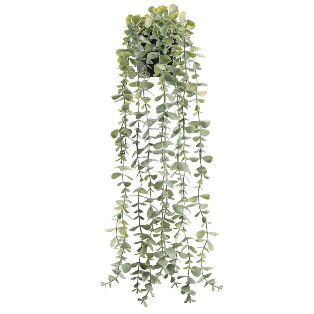 Der Rose 1Pcs Fake Plants Hanging Artificial Potted Faux Eucalyptus Grey