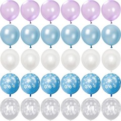 Balloons Winter Wonderland Party Purple Blue White Snowflake 50pc Latex Kit