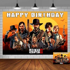 Red Dead Redemption Party Decorations Backdrop Banner Poster Birthday Gift