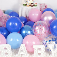Pink and Blue Balloon Set – 50Pcs 12 Inch Pastel Confetti, Royal and Metallic Ba