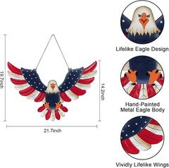 Durable 21.7» Red, White & Blue Eagle Wall Art for Celebrating American Freedom