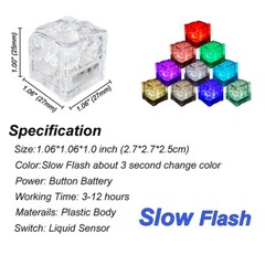 120*Glowing LED Ice Cubes Flash Light For Party Bar Drinks Wine Glass Decorate