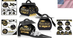 30 Graduation Cap Gift Boxes with Tassel for Class of 2026 Party Favors