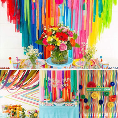 12 Rolls 984Ft Crepe Paper Streamers in 12 Colors for Rainbow Party Decorations