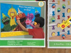Sesame Street Party Pack w/ Swirl Decorations Photo Props Party Hat Game