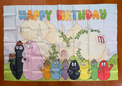 BARBAPAPA & Family HAPPY BIRTHDAY Wall Mural Backdrop 38″ X 58″ – SO CUTE!