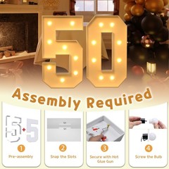 3 Ft Block Marquee Numbers 50th Birthday Decorations Women Foam Board Arch DIY