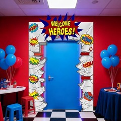 Hero Party Decorations Banner Welcome Hero Decoration Porch Banner Fun Hallow…
