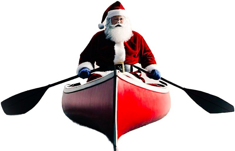 Christmas Decoration Santa Claus Rowing A Boat