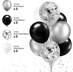 Black and Silver Birthday Party Decorations for Men Women Boys Girls Happy Birth