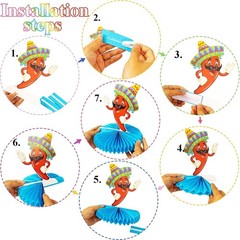 12pcs Fiesta Mexican Party Table Decoration Centerpiece – 8” Paper 5 Cinco De