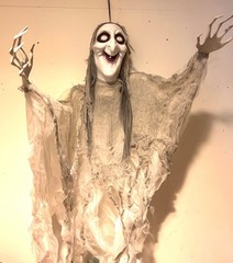 Large Witch Halloween decoration with light and sound handing 1.3m long