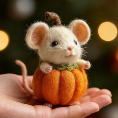Handmade Wool Felt Mouse Figurine 2CUnique Halloween Gift Hot-