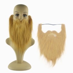 FAKE BEARD AND MUSTACHE COSTUME SET BROWN HALLOWEEN PARTY FESTIVAL ACCESSORY