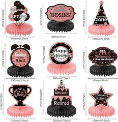 Freestanding Glittery Retirement Table Centerpieces – 9PCS for Glamorous Parties