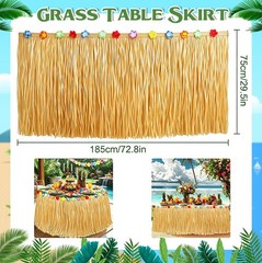Luau Party Decorations, Grass Table Skirt for Tropical Hawaiian Party Decorat…