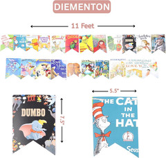 Book Garland Vintage Book Pages String Decoration 22 Pieces Kids Room Decor