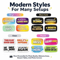64 Designs Funny Photo Booth Props, 32 Double Sided PVC Signs