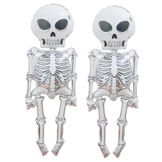 Large Spooky Mylar Life Skeleton Balloons 34×62 Inches – 2 Pieces