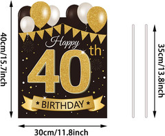 Happy 40Th Birthday Yard Sign for Men Large 40Th Birthday Decorations Yard Signs
