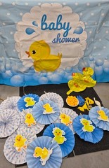 Baby Shower Decorations – 3×6 Banner, Ceiling Hangers, Balloons, Rubber Duckies