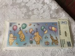 Party express 12 sheets Disney hallmark Pooh birthday stickers vintage?…….g