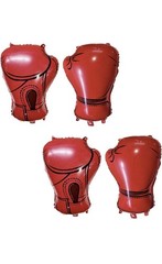 Pink 4 Piece Boxing Gloves Foil Balloons New, Party Decorations Wrestling Fight