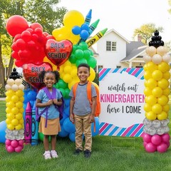 Back to Pencil Balloon Garland Kit – 180Pcs DIY Colorful Latex Balloons for W…