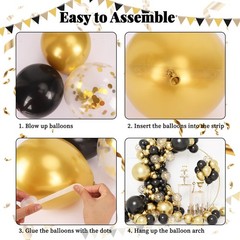 Black and Gold Balloons, 2026 Graduation Decorations 130pcs Black Metal Gold …