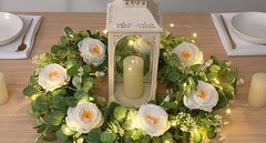 2Pcs 13Ft Artificial Eucalyptus Garlands with Flowers, Faux Floral Greenery