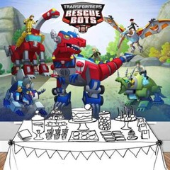 Transformers Rescue Bots Academy Party Decoration Backdrop Banner Poster 7x5ft