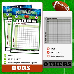 Football Party Decorations – 2 Pack Football Pool Poster – 27.5 x17.7 Inch