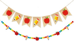 Back to School Decorations – NO DIY -Burlap Apple Pencil Banner & 3D Pencil Appl