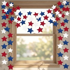 4th of July Decorations Patriotic Star Garland | Red White Blue Streamers Ba…