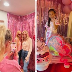Metallic Foil Fringe Backdrop 2 Pack 3.2×8.3 Ft Pink Party Photo Booth Decor