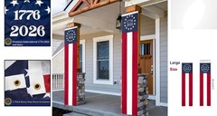 250th Anniversary Outdoor Banners 20×96″ – Embroidered Red, White & Blue Decor