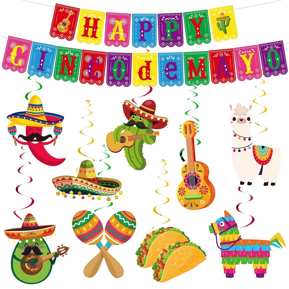 Cinco De Mayo Party Decorations Happy Banner Large, Multi
