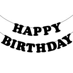 Happy Birthday Banner Birthday Party Decorations Birthday Sign Backdrop Blac