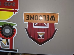 Barnyard Farm Tractor With Hay Wagon Windmill Birthday Party String Banner